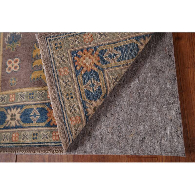 Traditional Kazak Oriental Foyer Rug Handmade Grey Wool Carpet - 2'8" x 4'2"