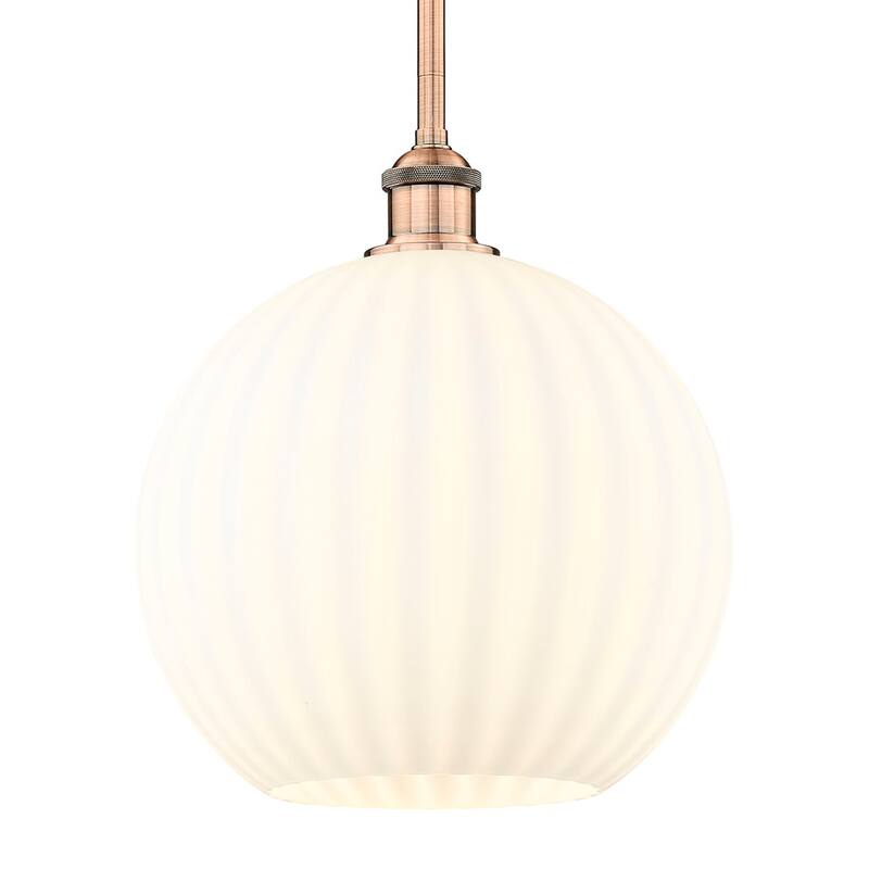 Innovations Lighting 616-1S 13 12 White Venetian Pendant White - Antique Copper