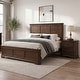 preview thumbnail 40 of 48, Roundhill Furniture Maderne 3-Piece Wood Bedroom Set, Panel Bed and Two Nightstands