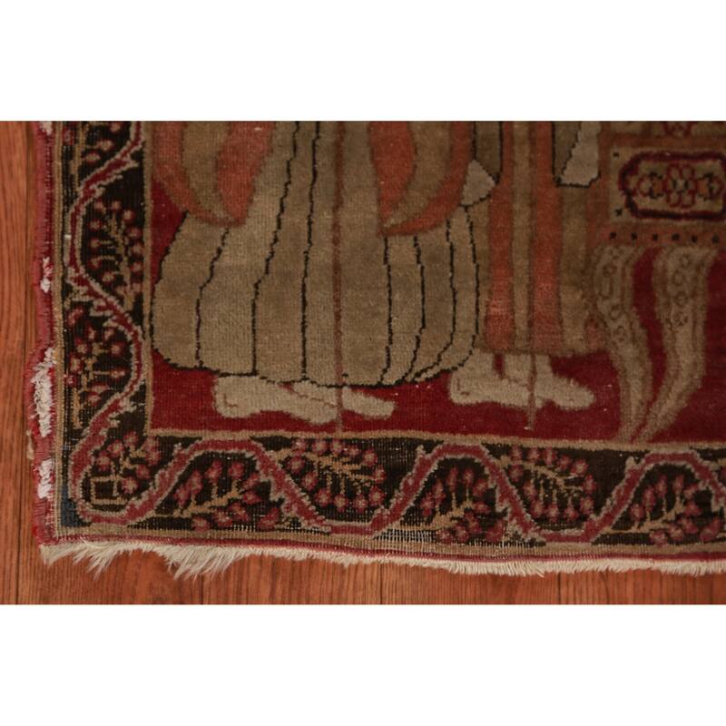 Set Of 2 Vegetable Dye Kerman Ravar Persian Rug Handmade Wool Carpet - 1'11" x 2'8"