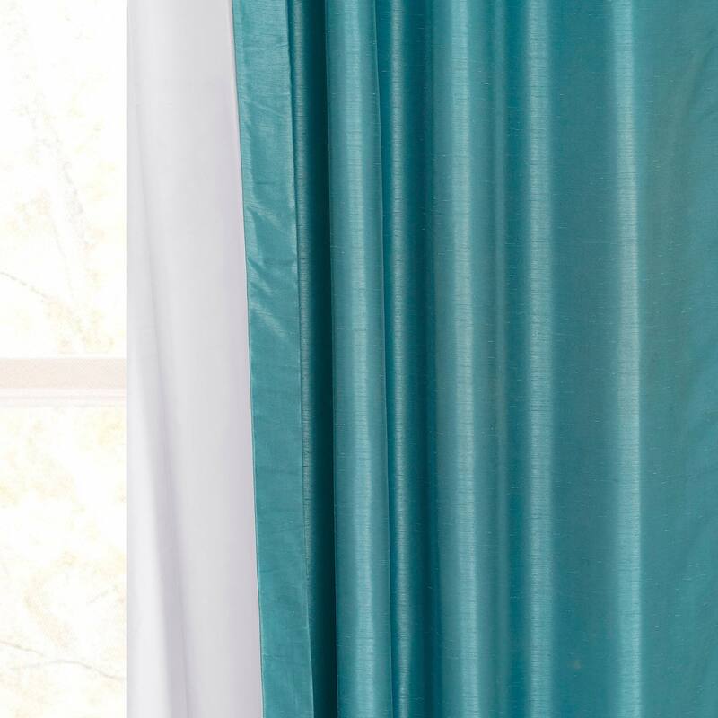 Exclusive Fabrics Vintage Textured Faux Dupioni Silk Room Darkening Curtains (1 Panel)