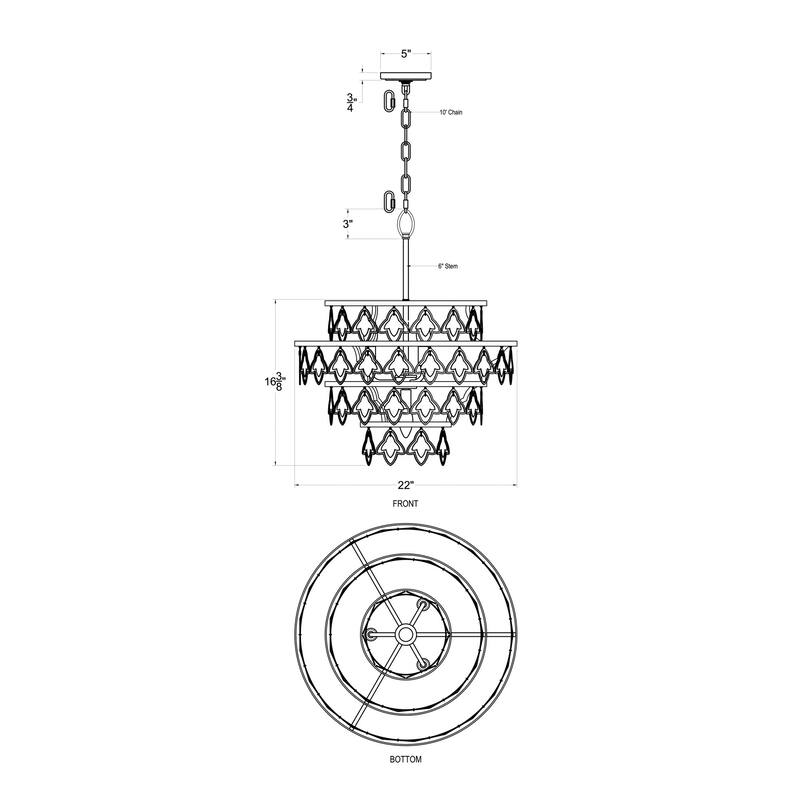 Varaluz Fleur 4-Light Chandelier - French Gold