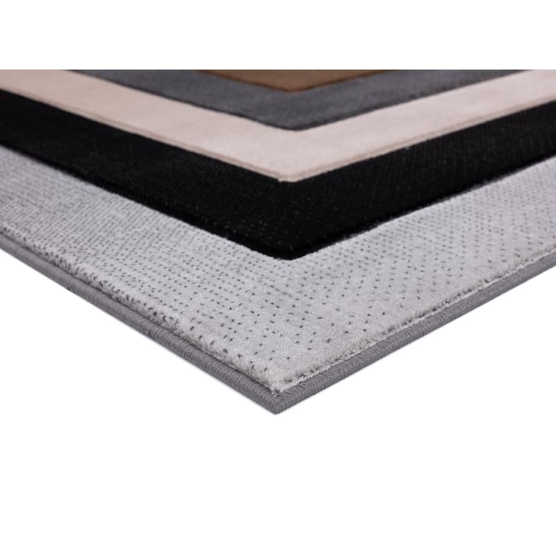 Orelsi Collection Grey/Brown Polypropylene Area Rug