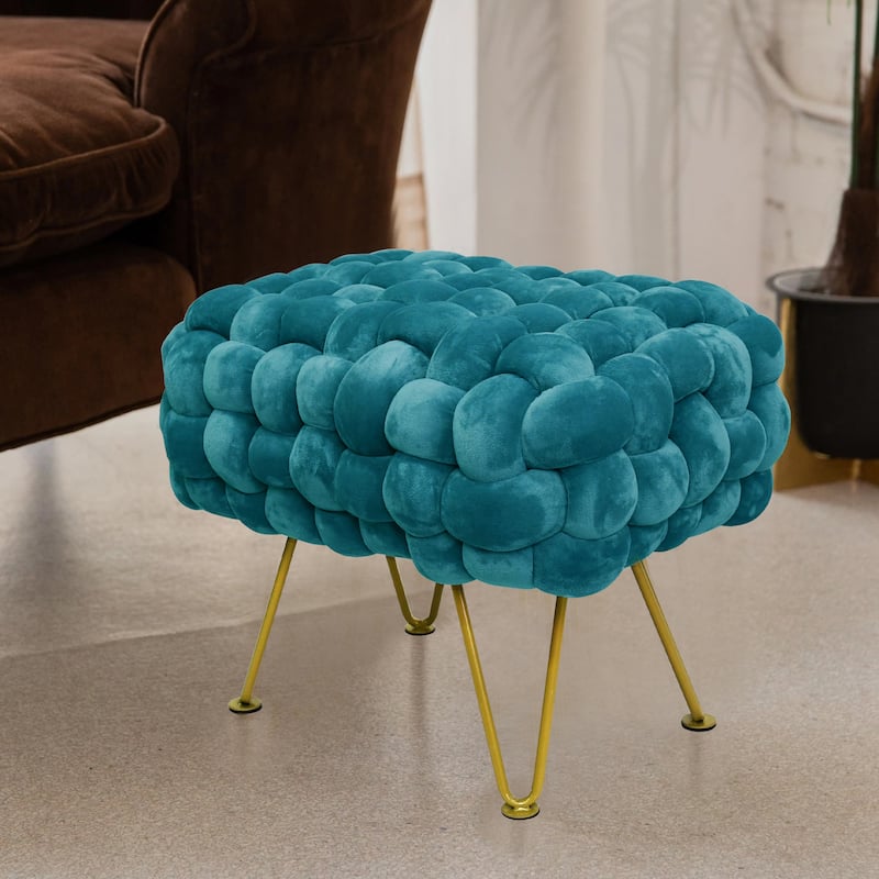 Velvet Pouf Stool 27"x20"x20"