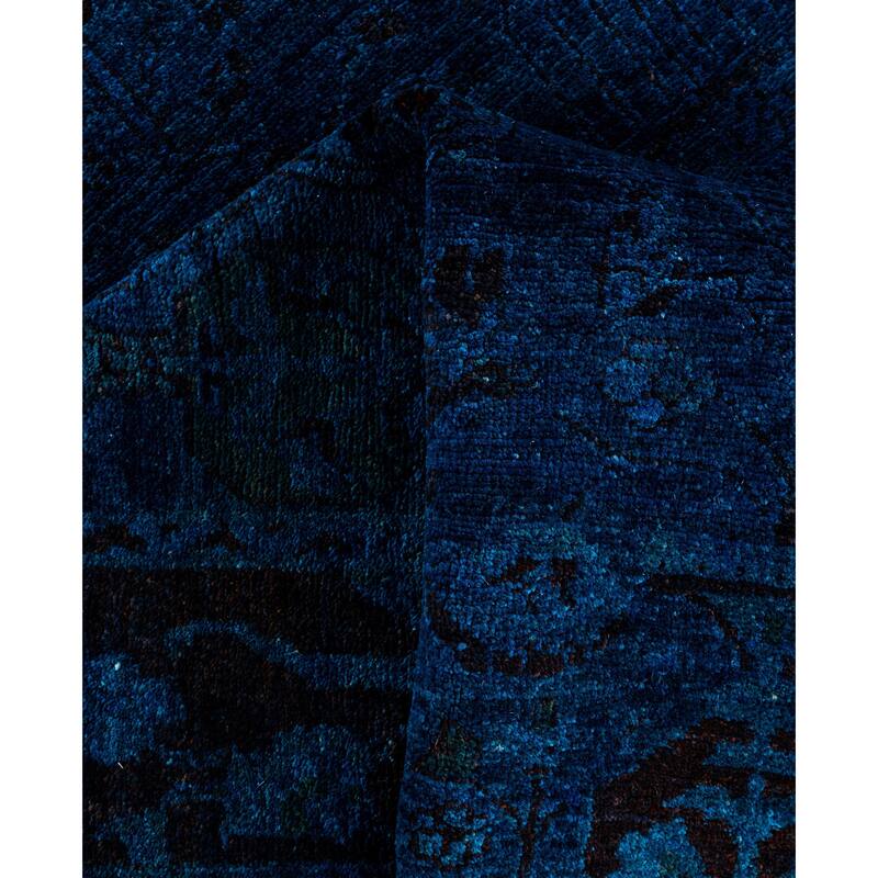 Overdyed One-of-a-Kind Hand-Knotted Area Rug - Blue - 4' 1" x 6' 0"