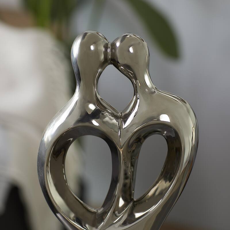Porcelain Ceramic Family Decorative Sculpture - Silver - Roche River Decor