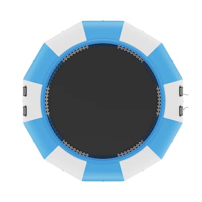 13ft Recreational Inflatable Water Trampoline Bounce with 3-Step Ladder and Electric Air Pump