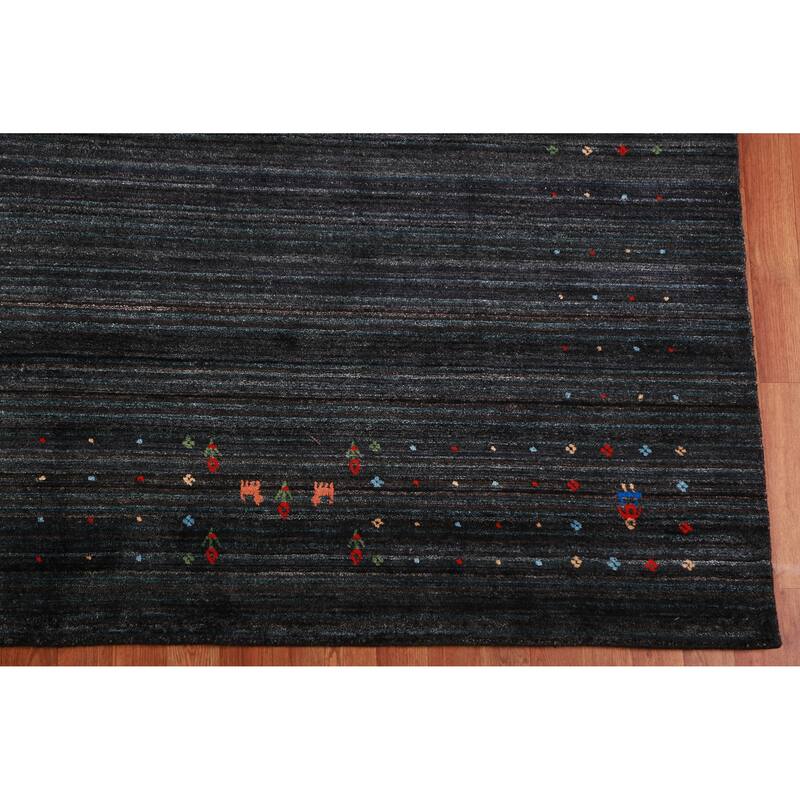 Gabbeh Indian Area Rug Handmade Bedroom Silk Carpet - 7'9" x 9'11"