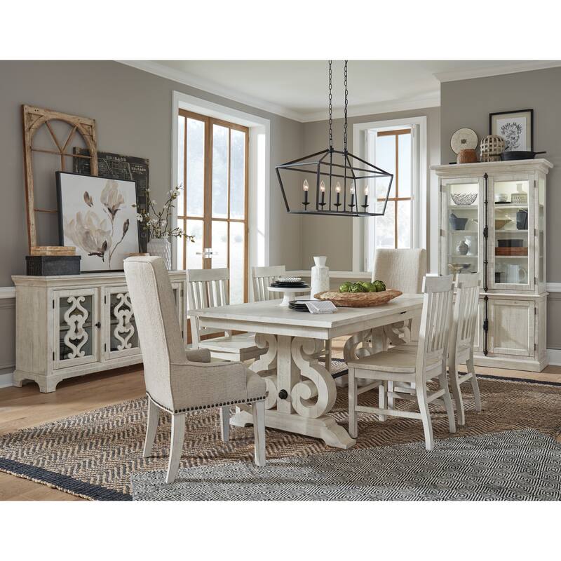 Magnussen Home Bronwyn Alabaster And Toasted Nutmeg Extendable Rectangular Dining Table - 40''W x 80''D x 30''H