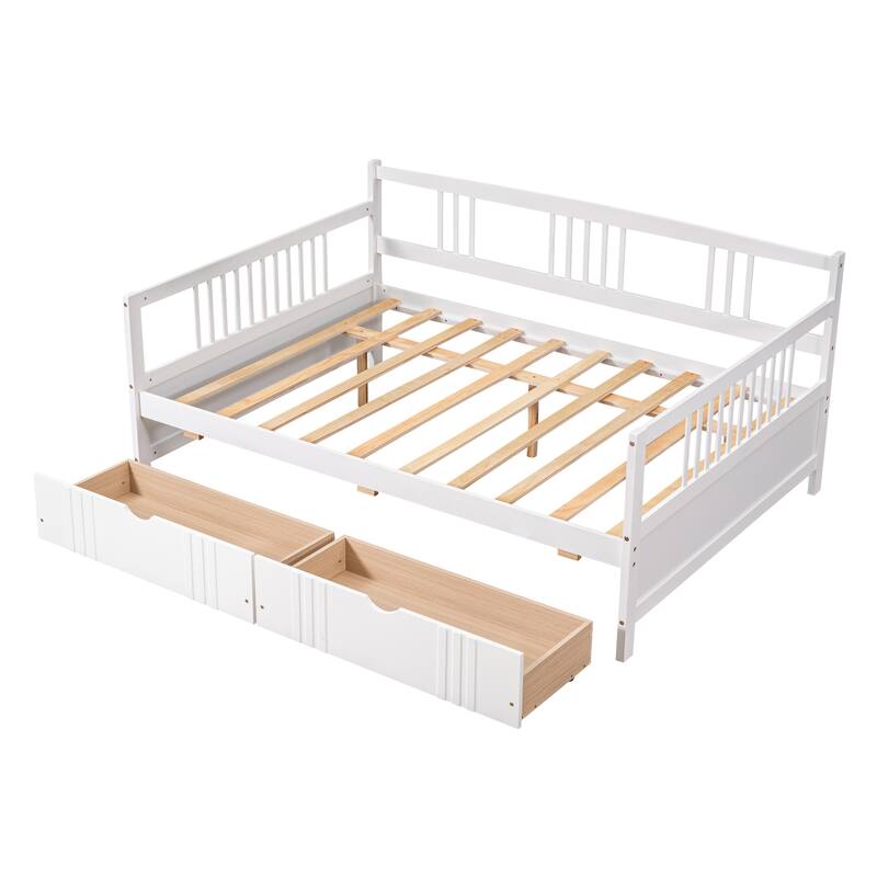 Space-Saving Full Daybed with Two Drawers, Ideal for Small Living Spaces