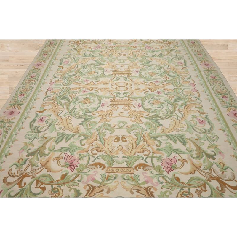 8'6''x11'8'' Hand Woven Wool Ivory Kilim Traditional Area Rug - 8' 6'' x 11' 8''