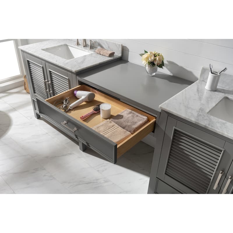 Estate 102" Double Sink Bathroom Vanity Modular Set in Grey