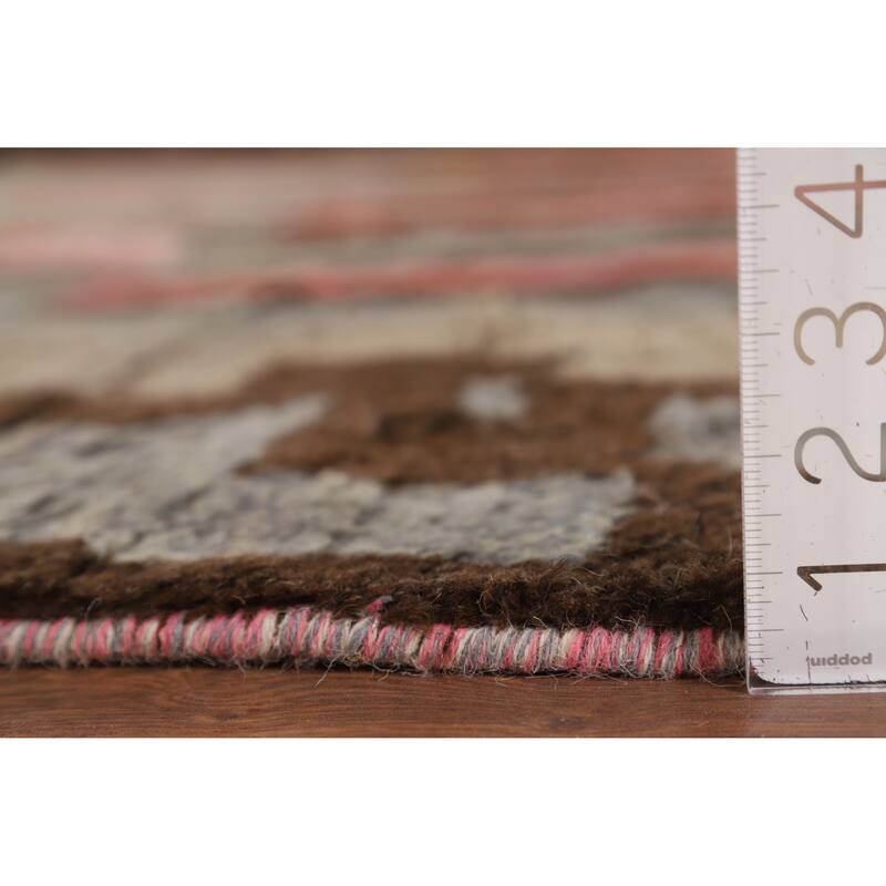 Plush Moroccan Oriental Area Rug Handmade Grey Wool Carpet - 7'10" x 10'4"
