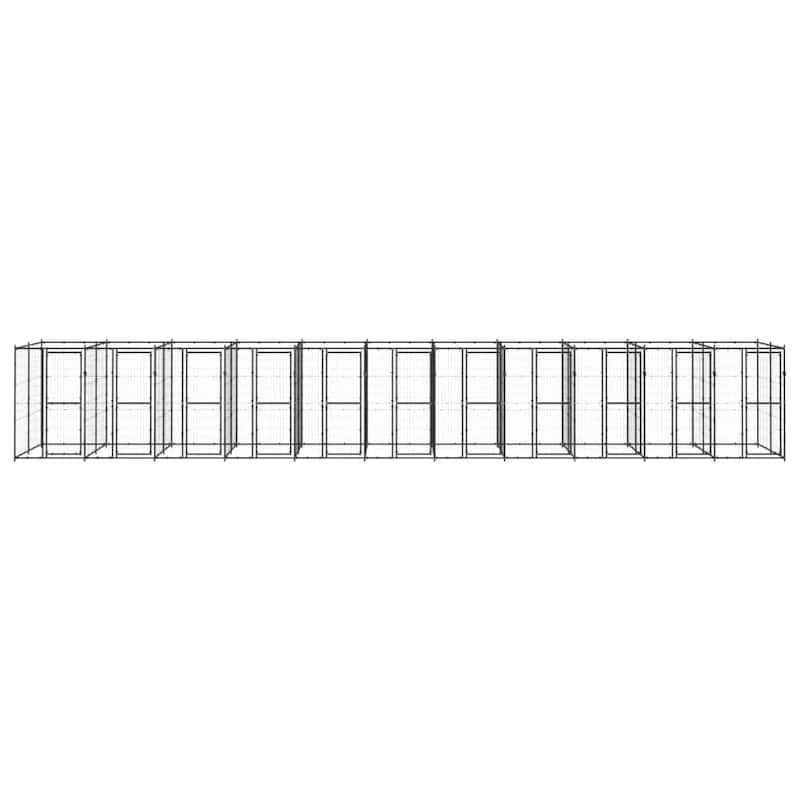 vidaXL Outdoor Dog Pen Pet Crate Kennel Cage Playpen House for Yard Steel