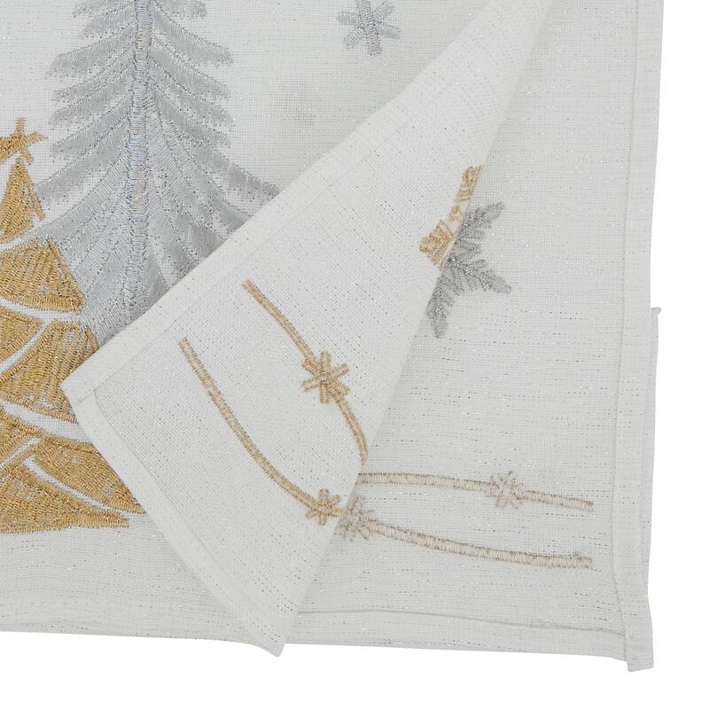Winter Magic Christmas Trees and Snowflakes Table Runner - 16"x72"