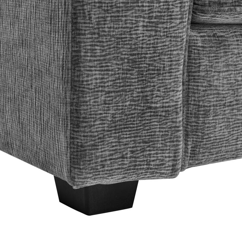 Modern Fabric Loveseat with Plush Cushions and 2 Pillow Upholstered Deep Seat Sofa, Solid Wood Frame Lounge Couch