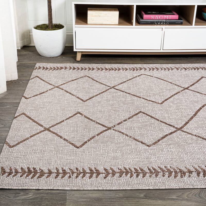 JONATHAN Y Kafel Tribal Diamond Trellis Indoor/Outdoor Area Rug