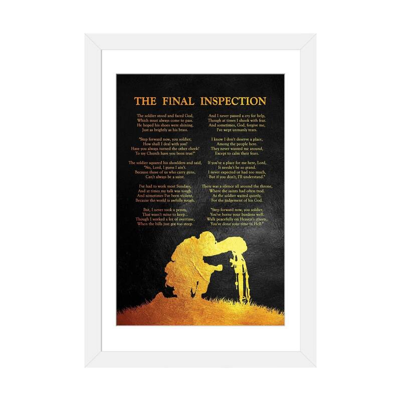 iCanvas "The Final Inspection - A Soldier's Poem" by Adrian Baldovino - White - 24x16x1