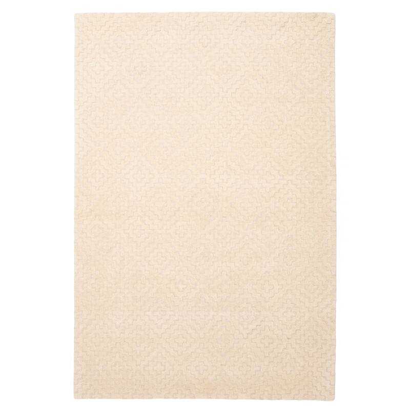 ECARPETGALLERY Hand Tufted Timeless Cream Wool Rug - 5'1 x 7'8 - Cream - 5'1 x 7'8
