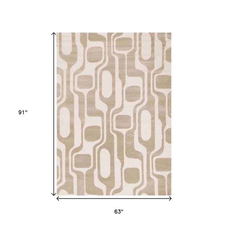 HomeRoots Geometric Modern Rectangle Area Rug - 5' X 8'