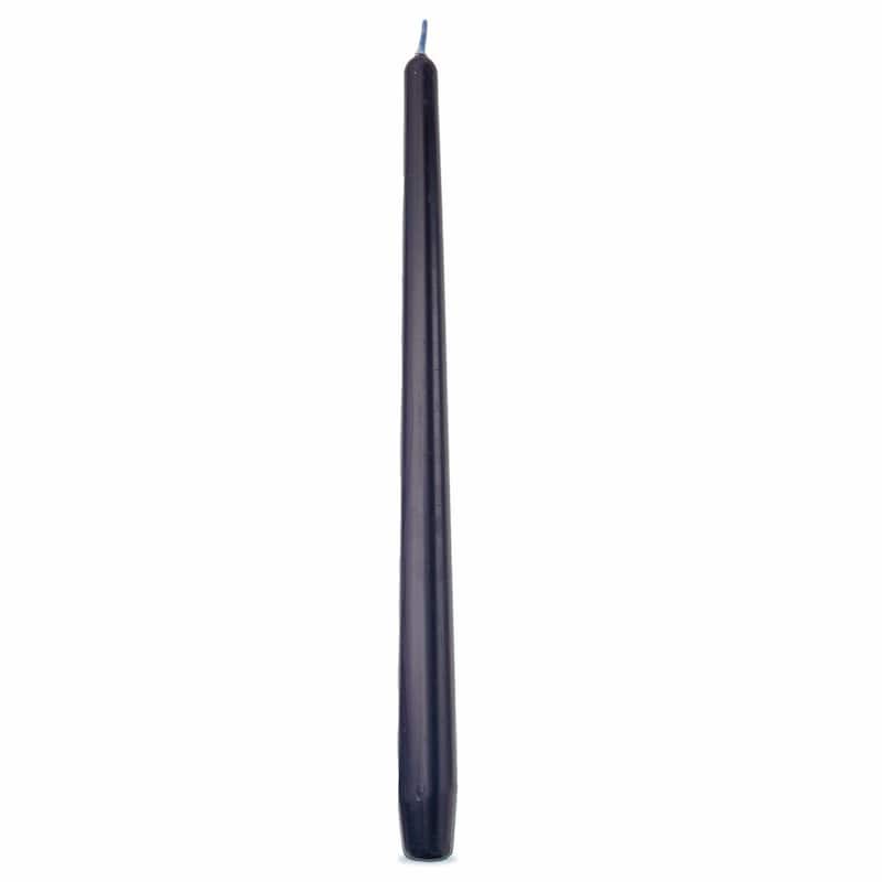 Color Studio 12" Traditional Taper Unscented Smokeless Paraffin Wax Candle Navy Set of 4 Burn Time 8 hrs. - Navy Blue