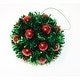 preview thumbnail 1 of 0, 5" Hanging Tinsel Berry Christmas Metalic Ball Ornament, Red/Green, Set of 2 - 5