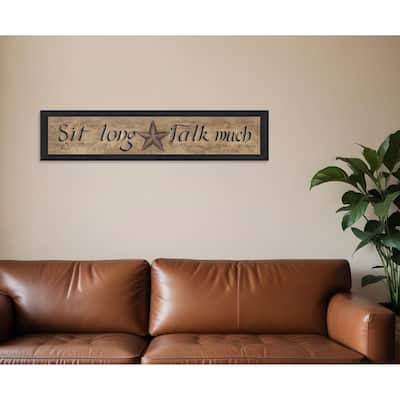 HomeRoots Sit Long Talk Much Black Framed Wall Art