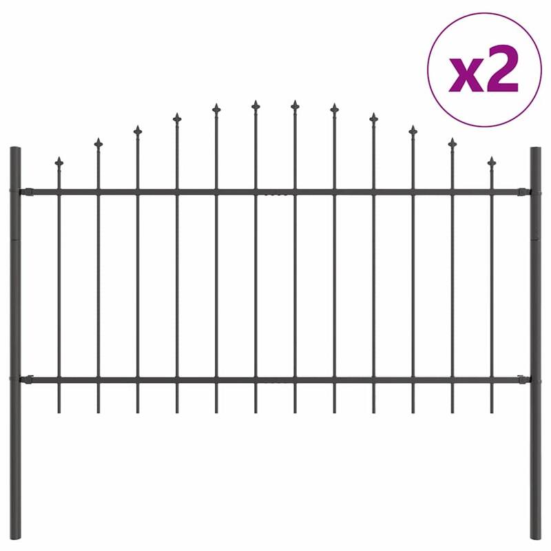 vidaXL Garden Fence Gray