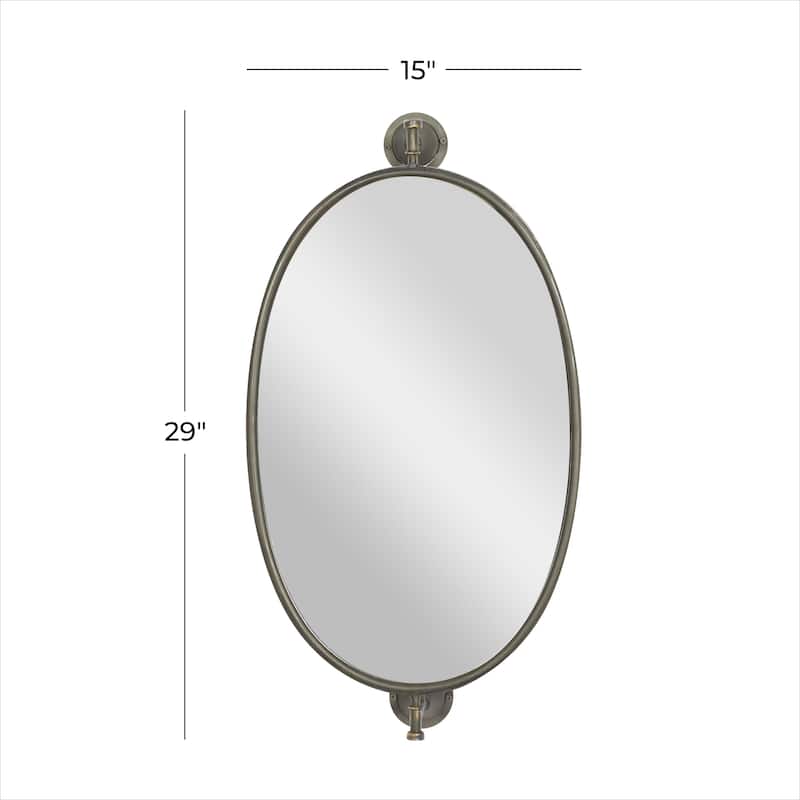 Metal Swivel Oval Wall Mirror - Gold or Black - Roche River Decor