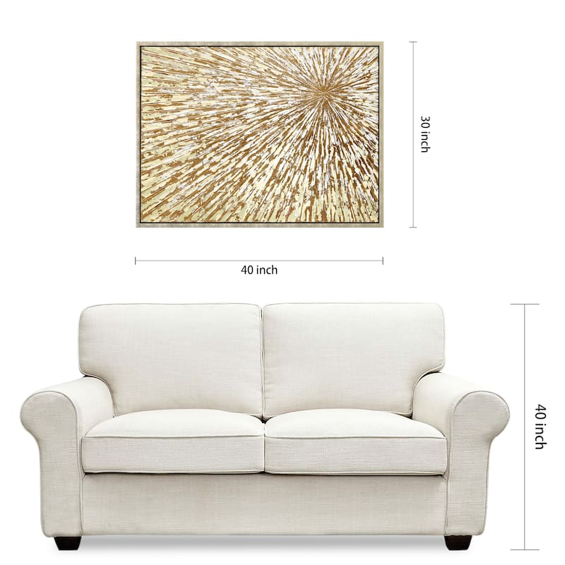 Sunshine Textured Metallic Hand Painted Canvas Wall Art Set of 3