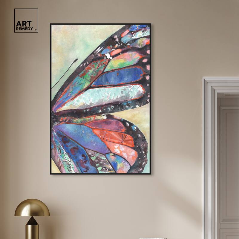 Art Remedy Butterfly Part Ii Framed Butterfly 1 Piece Canvas Wall Art