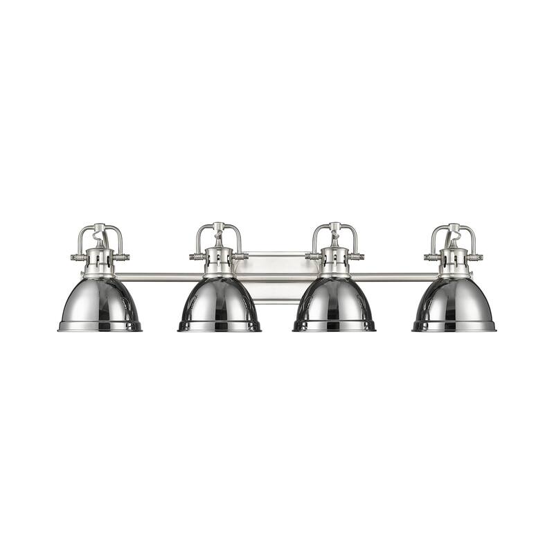 Yep by Golden Lighting Duncan 4-light Vanity in Pewter and Chrome shade