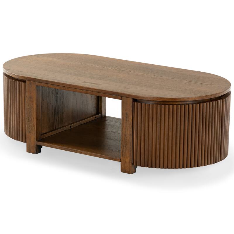 SAFAVIEH Couture Shelbie Reeded Oval Coffee Table, Fully Assembled - 51"W x 25"D x 16"H