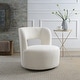 preview thumbnail 19 of 25, Swivel Barrel Chair with Soft Teddy Fabric, Comfy Round Accent Chair for Living Room Cream