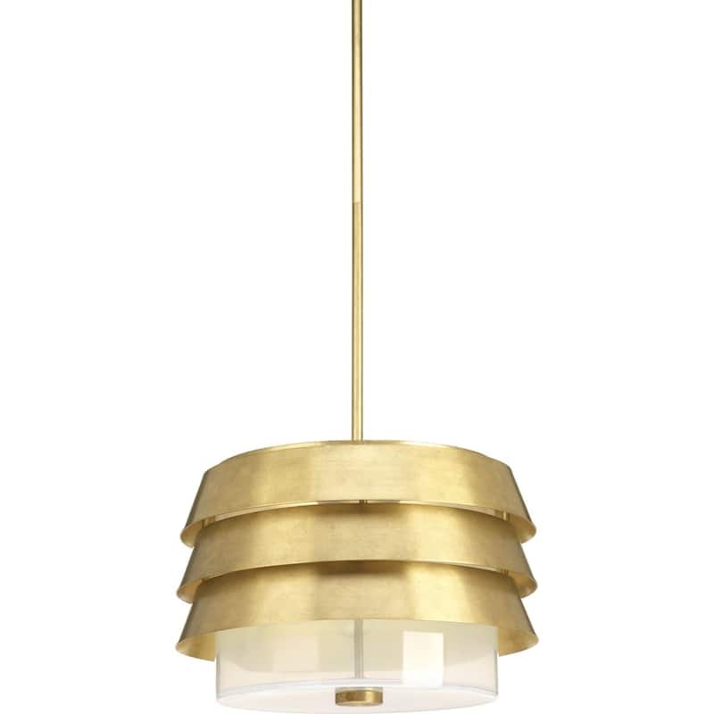 POINT DUME® Sandbar Collection Brushed Brass Semi-Flush Convertible - 15.125 in x 15.125 in x 14.875 in