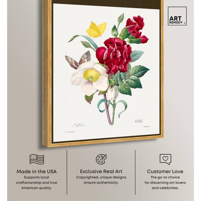 Winter Rose and Carnation Canvas by Art Remedy