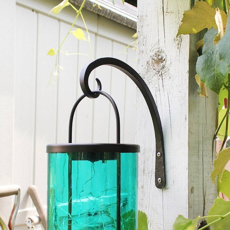 Achla Designs Set of 2 Down Curled Wall Bracket, 10 Inch Tall, Black Powder Coat Finish