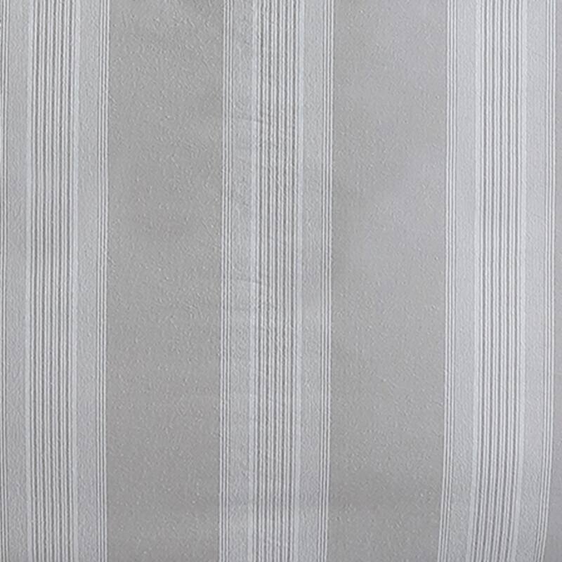 3 Piece King Comforter Set with Vertical Stripes Pattern, White and Brown
