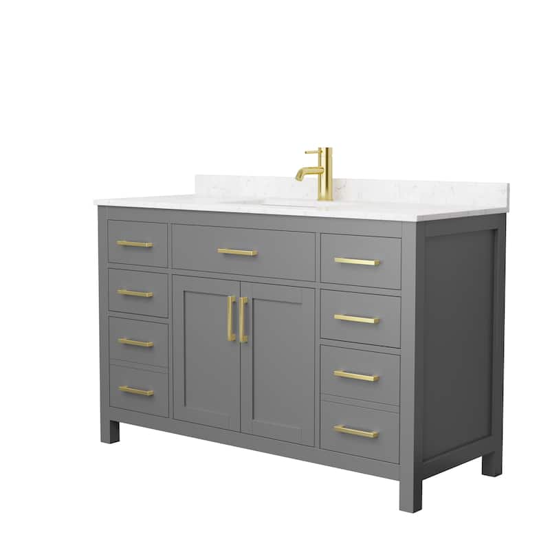Beckett 54-Inch Transitional Marble Top Single Vanity