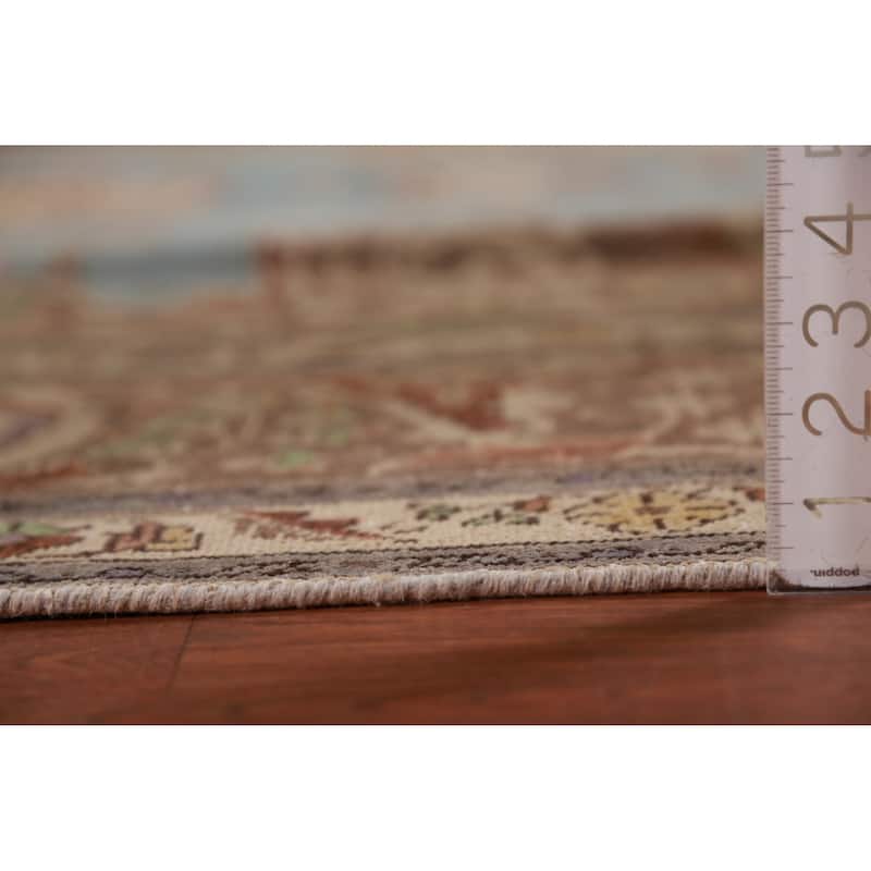 Blue Tabriz Persian Vintage Area Rug Handmade Wool Carpet - 9'6" x 12'8"