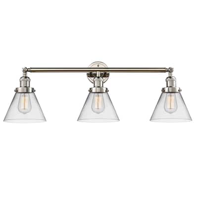 Innovations Lighting Large Cone 3 Light 32" Wide Bathroom Vanity Light