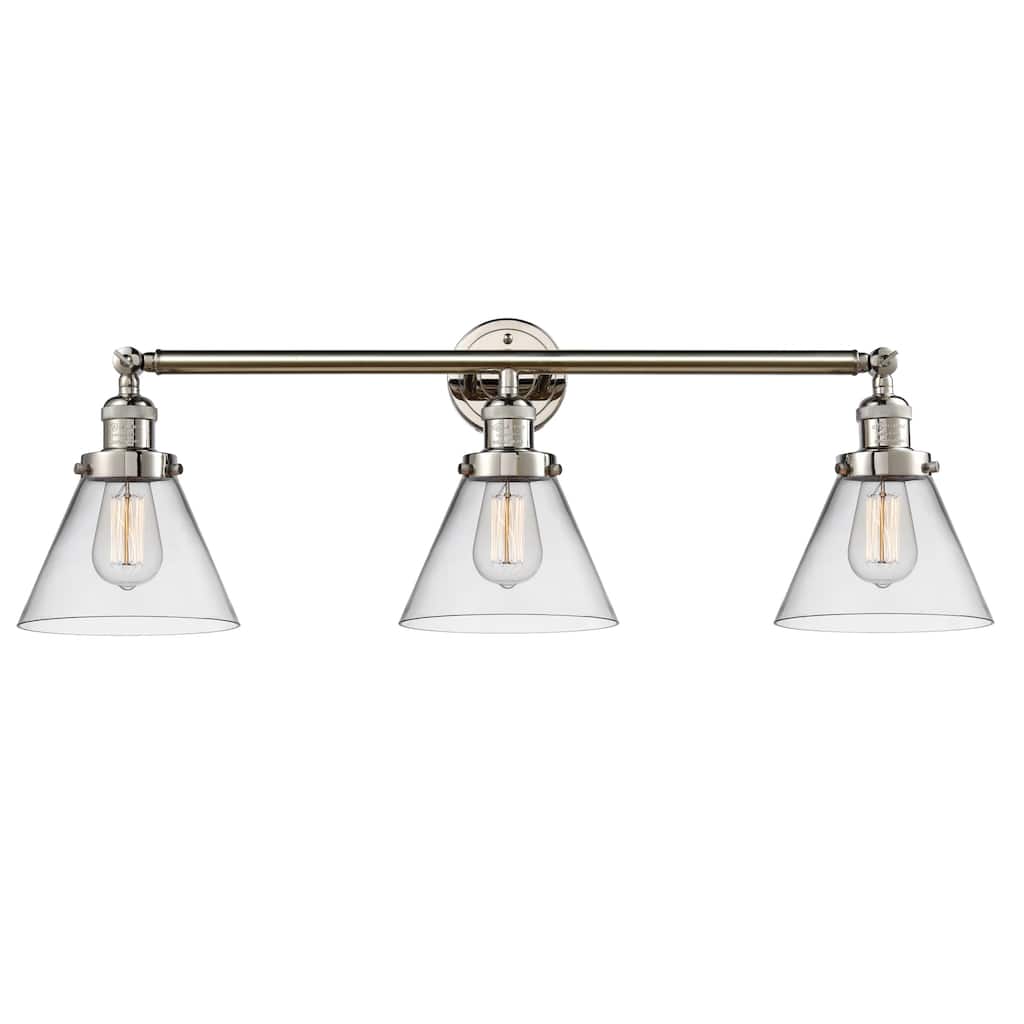Innovations Lighting Large Cone 3 Light 32" Wide Bathroom Vanity Light