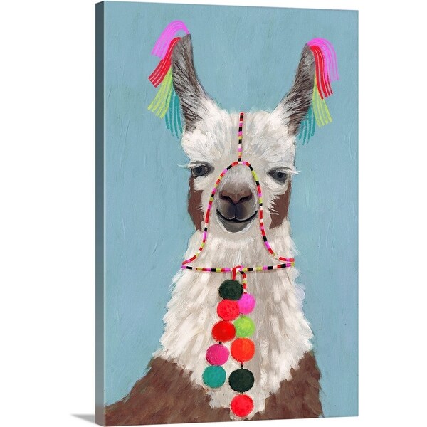"Pom Pom Llama I" Canvas Wall Art