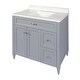 preview thumbnail 71 of 109, Vail 37" Bathroom Vanity with Cultured Marble Top Sink w/ Backsplash in White with White Basin