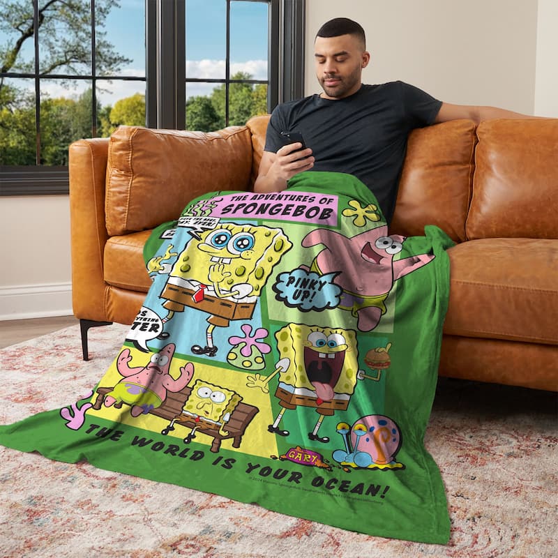 Nickelodeon Spongebob Squarepants Silk Touch Throw Blanket