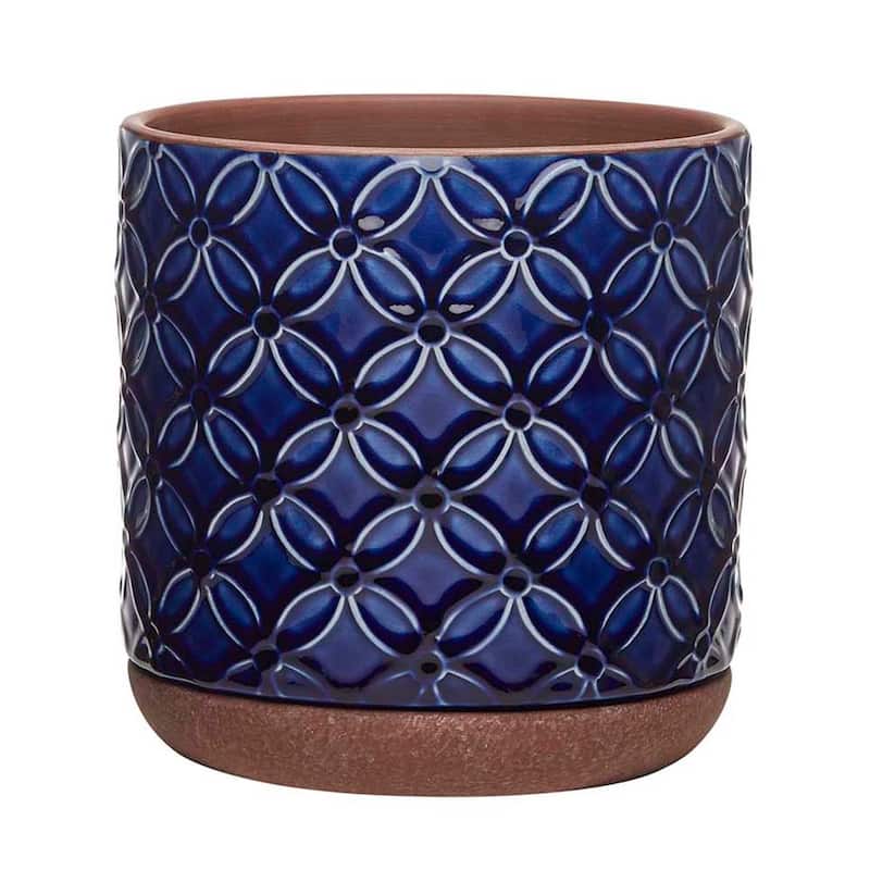 Southern Patio Griffy Blue Ceramic 8.1-inch Planter (Pack of 2)