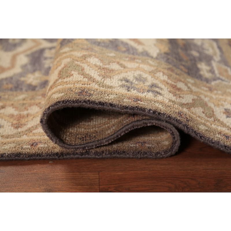 Gray Oushak Oriental Rug Hand-Knotted Wool Carpet - 4'1"x 5'9"