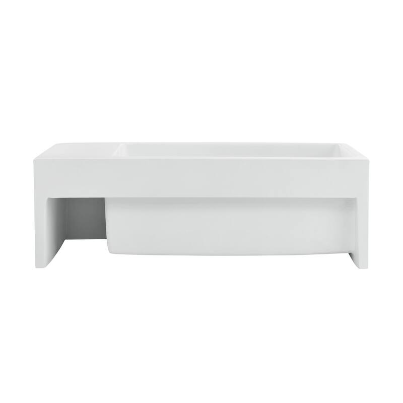Delice Rectangle 24" Wall-Mount Bathroom Sink in Matte White