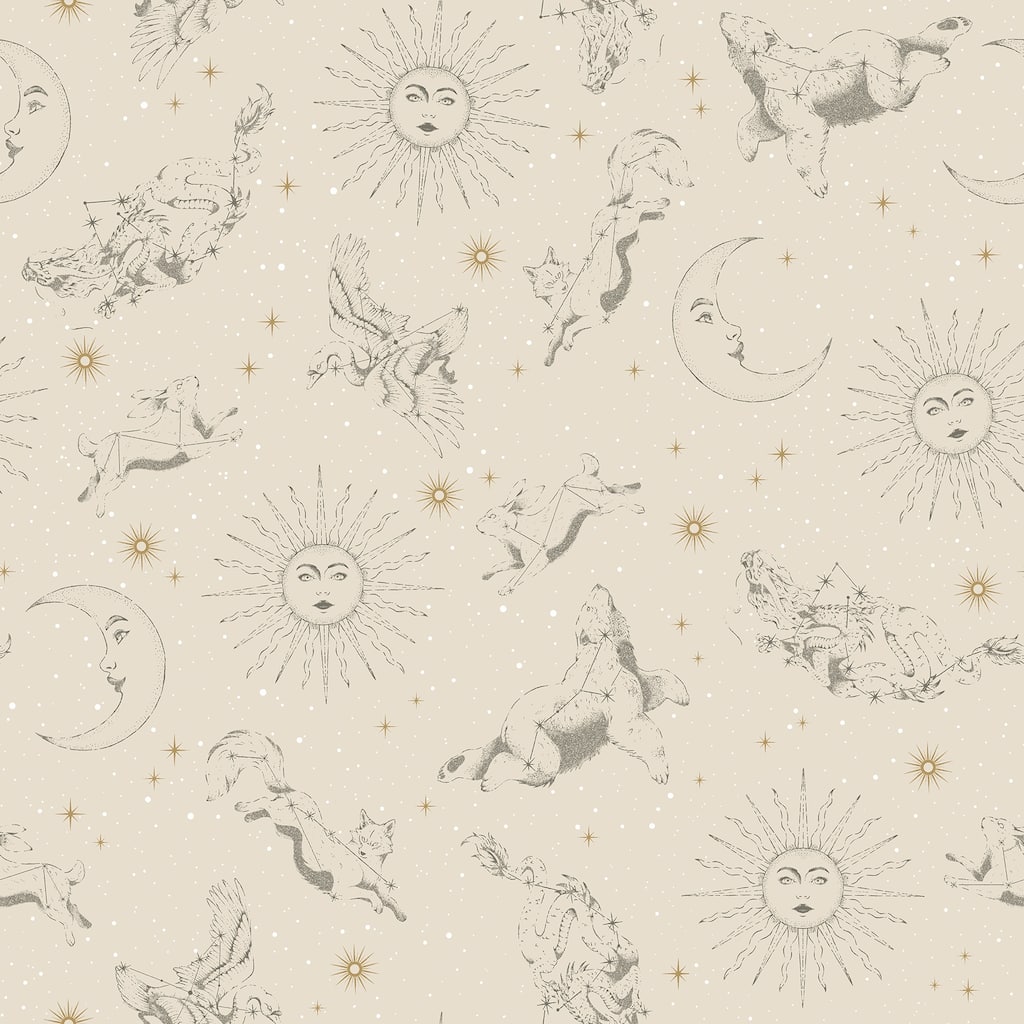 RoomMates Zodiac Dreams Linen Peel and Stick Wallpaper