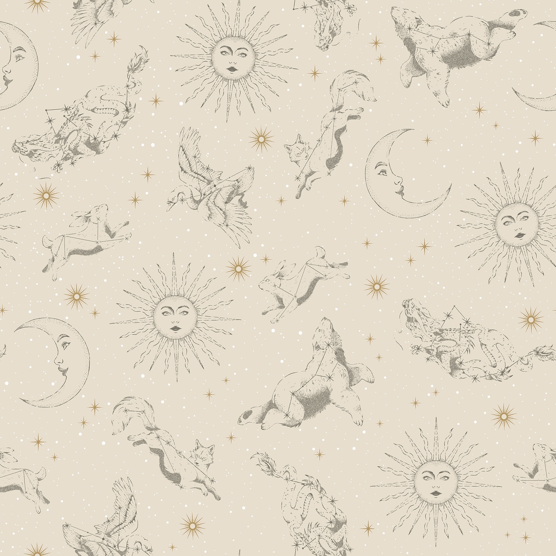 RoomMates Zodiac Dreams Linen Peel and Stick Wallpaper